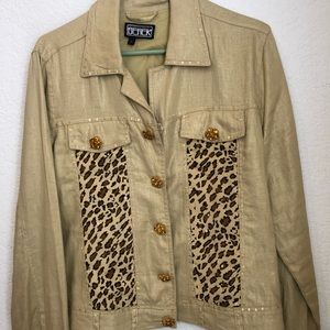 Vintage womens leopard print jacket size large
